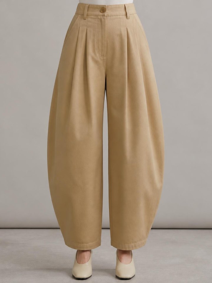 Calça Barrel com pregas