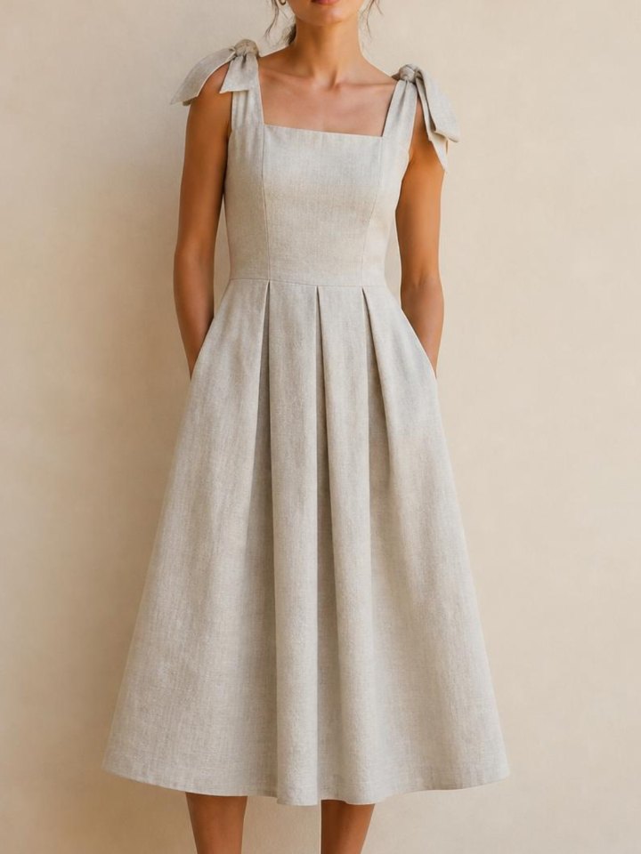 Vestido Midi laços nas alças